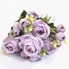 Ghirlande di fiori decorativi Il 1 mazzo di 13 peonie artificiali rose di tè camelia seta fiori finti arte floreale può essere utilizzato per il giardino domestico fai da te