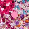 装飾的な花の花輪シルクローズレッド人工花の壁パネルロマンチックな結婚式の背景詩格背ホームデコレーション