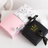 Square Kraft Pink Present Box Wedding Birthday Party Favors Clothes Storage Handgjorda kakor Förpackning Stöd Anpassning 220711