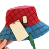 Mens Multicolour Reversible Canvas Bucket Hat With Strap Fashion Designers Caps Hats Women Summer Fitted Beach Bonnet Beanie Casquette Hrak