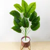 50 cm 7 fourchettes feuilles tropicales plantes artificielles fausses branches d'arbre partys feuilles de magnolia en soie plante mur feuillage pour la décoration de bureau à domicile