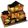 Giocattoli per bambini Casa delle bambole con mobili Assemblare casa delle bambole in miniatura in legno Casa delle bambole fai da te Puzzle Giocattoli per bambini