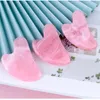 Forma de amor calidad rosa Cuarzo rosa rosa Jade Guasha Tablero Rascador de piedra natural Chino Gua Sha pad