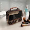 Borsa per il lavaggio trasparente a doppio strato Borsa cosmetica impermeabile portatile di grande capacità da donna Nuovo contenitore portatile asciutto e bagnato Ba223k