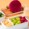 Servis uppsättningar salladfrukt containerbox bärbar förvaring lunch barn skola plast med avtagbar avdelningsdinnerware conriarwaredinnerwa