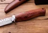 Bolka recht vast mes mes mes damascus mes rosewood handgreep tactische reddingszak jagen vis vissen EDC overlevingsgereedschap messen a1930