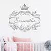 6356cm Custom Name Decals For Bedroom Door Girl Crown Princess Vinyl Mural Lettering Wall Decor Sticker LC1221 220621