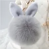 New Plush Rabbit Fur Ball keychain Cute Fashion Rabbits Ear Plush Dolls Soft fluffy Charm Baby For Girls Women gift