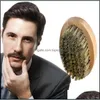 Hair Brushes Care Styling Tools Products New Arrival Natural Bamboo Boar Bristle Beard Brush Mustache Mens Mes Facial Oil Shaving Tool Dro