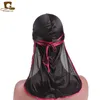 42pcs/Los Herren Satin Durags Kopfbedeckung extra langer Schwanz du Rag und breite Gurte Kopf-