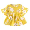 Girl's Dresses Baby Girls Dress Floral Sleeve Flare Clothes Flower Print Infant Princess Tea Party 2t 5t Long DressesGirl's