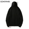 GONTHWID Mens Streetwear Hoodie Hip Hop Sweatshirt Japanese Anime Cartoon Print Hooded Mens Harajuku Cotton Pullover Black 220811