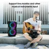 Altoparlanti da esterno W-KING T9 Pro Altoparlante portatile wireless Bluetooth da 120 W con luci RGB per supporto per feste, ingresso per chitarra