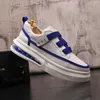 Fashion Lace Up Business Dress Wedding Party Shoes Comfortable Vulcanized White Casual Sneakers Breathable Round Toe Thick Bottom Driving Walking Loafers W89