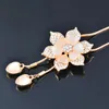 Hangende kettingen Rose goud zilveren kleur hart opaal bloem micro inleg cz ketting voor vrouwen vintage statement sieraden zd1 xs3pendant