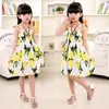 2022 Summer Girls Floral Dress Sling Ruffles Bohemian Beach Princess Abiti per abbigliamento ragazza con collana regalo 989 E3