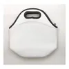 Entrega rápida sublimação em branco Bolsa de neoprene reutilizável bolsa de bolsa isolada lancheiras macias com design de zíper para o trabalho Escola FY3499