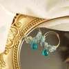 Hoop Huggie Lii Ji Tanzanite Amazonite Aquamarine Apatite Cristal Autrichien 14K Or Rempli Boucles D'oreilles Bijoux Faits À La Main Pour Les Femmes GiftHoop Od