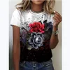 T-shirt femme 3D tournesol imprimé floral t-shirts col rond et Floral femme 230206