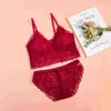 Woman Lace Lingerie Set Sexy Lsee Thorugh Bra And Panty Set Wire Free Comfortable Underwear Beauty Back Seamless Bra Briefs L220727