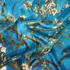 Van Gogh Pittura a olio Fiori di albicocca Sciarpa di seta Donna Designer Albero Scialle Lungo Bandana Foulard Femme Sciarpe Hijab di lusso 180 cm