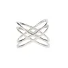 Bagues Cluster Argent 925 Criss Cross X Simple Plain Femme Doigt Complet JewelryCluster