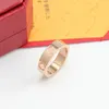 2023 Brand Luxury Designer Stainless Steel Band Rings Fashion Party Jewelry 18k Rose Gold Men Women Lovers Wedding Promise Ring Gifts