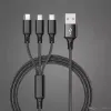 1.2m 3 في 1 كابلات شحن لـ Huawei LG Samsung Note20 S20 Micro USB Type C مع BAS Plug Plug