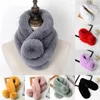 Berets Women Thicken Scarf Imitation Faux Fur Shawl Elegant Plush Neck Warmer Winter Fashion AccessoriesBerets