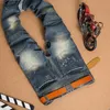 Męskie dżinsy Autumn Winter Vintage plisowane męskie spodnie motocykl jeansowy pantalon proste spodnie 29-42men's Heat22