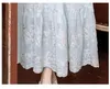 Günlük Elbiseler 2022 Bahar Retro Kare Yaka Kadın Örgü Nakış Çiçekler Uzun Kollu Pileli Parti Elbise Vestidos