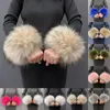 Five Fingers Gloves 1 Pair Women's Cuffs Solid Color Faux Fur Autumn Winter Windproof Sleeve Elastic Female Fluffy Wristbands Oversleeve