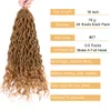 18 인치 Faux Locs 곱슬 끝이있는 곱슬 크로 셰 뜨개질 머리띠 합성 머리 확장 소프트 옹 브르 꼬기 머리 70 그람/몫 느슨한 끝 LS12