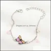 Braccialetti con ciondoli Gioielli Catena a maglie Creativa Moda semplice Dolce epossidico Farfalla Bracciale con pendente da donna Prom Regalo di San Valentino all'ingrosso