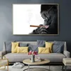 Monkey Smoking Posters Black And White Wall Painting For Living Room Home Decor Animal Canvas Pictures NO FRAME8827335