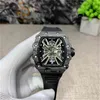 Luxury Mens Mechanics Watches Richa Milles Wristwatch Black Spider R Automatyczna maszyna Wodoodporna Wodoodporna Nieba Star Dominering Square