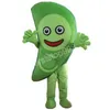 Prestaties Groenten Groene Peas Mascotte Kostuum Halloween Kerst Cartoon Karakter Outfits Pak Reclame Folders Clothing