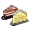 투명한 케이크 상자 치즈 트라이앵글 케이크 박스 블리스 터 레스토랑 디저트 포장 상자 4 색 드롭 배달 2021 포장 사무실 Scho