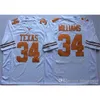 Uf 34 Ricky Williams Texas Longhorns 10 Vince Young 20 Earl Campbell Maglie NCAA College Football con doppia cucitura Nome e numero