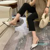 Tofflor tunna klackar mjuka kvinnliga skor mångfärgade sandaler täcker tå plattform komfort grundläggande nät gummi sexig fyrkantig häl