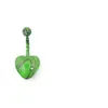 5pc Mycket rostfritt stål Belly Ring Paint Heart Belly Ring Navel Bell Button Rings Studs Fashion Body Jewelry 947 D3