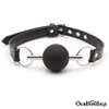 Ourbondage PU Leather 3 Color Ball Gag With Stick Open Mouth Muzzle Strap BDSM Bondage For Men and Women sexy Toys