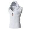 T-shirt heren zomer hooded mouwloos vest Koreaanse sport fitness Casual Tops bodybuilding t-shirts plus size m-xxxl W220426