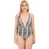 Womens Plus Size Swimwear beachwear Siamese swim swimming Leopard print snake skin swimwear vest one-piece no Bra underwire support swimsuits bikinis for summer