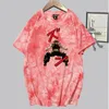 T-shirts Män Tie Dye T-shirt Yujiro Baki Hanma Cotton Tee Short Sleeve Grappler Fighting Fighter T Shirt O-Neck Kläder Födelsedagspresent