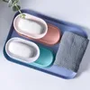 Soap Dishes Nordic Double-layer Storage Drain Box Rotating Bathroom Rack RackSoap