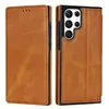 Étuis de téléphone portefeuille pour Samsung Galaxy S22 S21 S20 Note20 Ultra Note10 Plus Texture cuir de veau PU Cuir Magnétique Flip Kickstand Cover Case avec fentes pour cartes