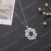 925 Silver Round Leaf Pendant Chain Halsband smycken Kvinnor bröllop mode söt bröllop