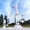 7,5 tum Pink Pinkie Cute Multi Colors Glass Bong Recycler Glass Water Bong Pipes Joint Tobacco Hookah 14mm Bowl Us Warehouse