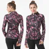 Women Jackets Coats Girls Clothes Elastic Print Yoga Jacket Womens Tight Quick Dry Stand Collar Fitness Top Long Sleeve Jacket joggers running